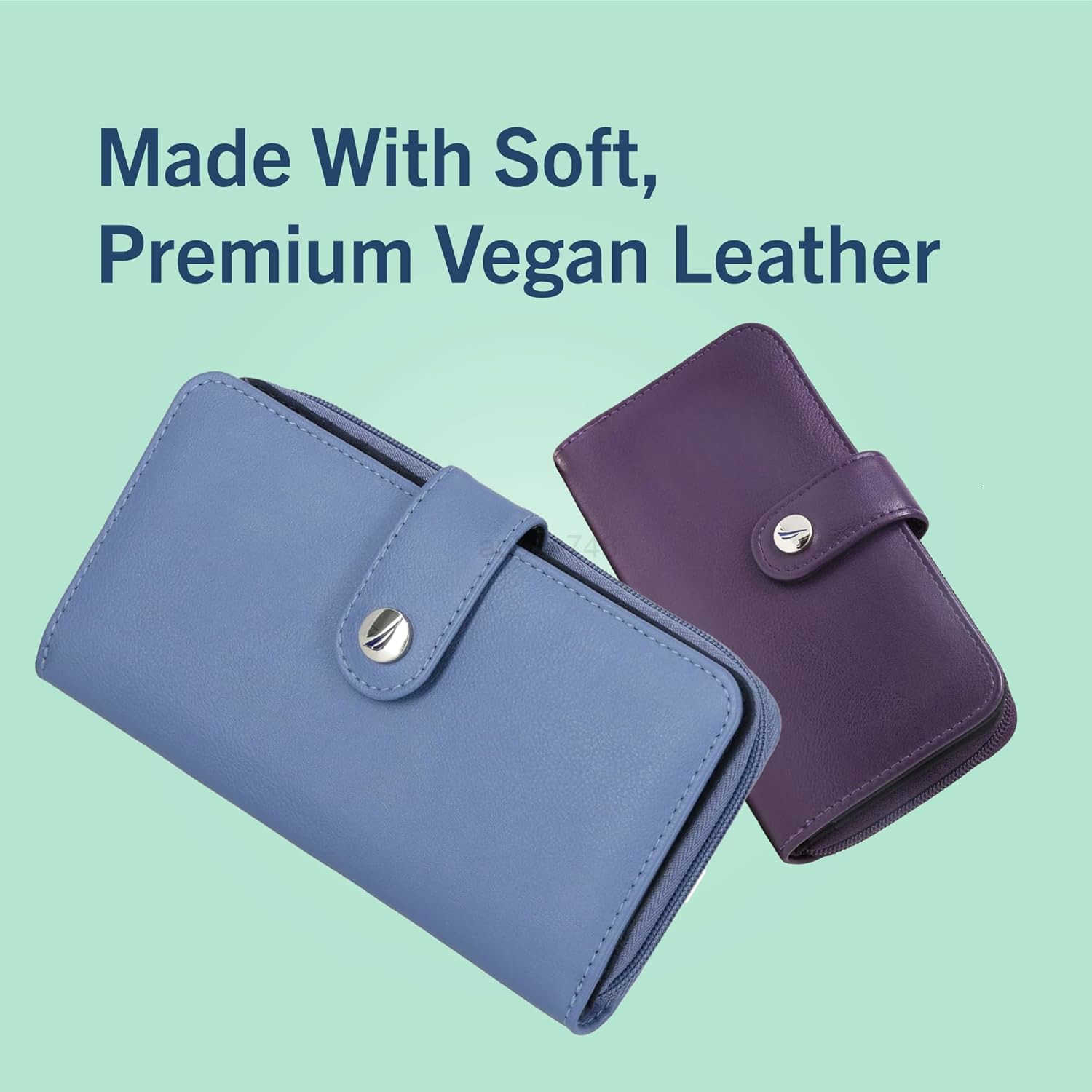 Zip Around Wallet for Women RFID Vegan Leather Clutch Bifold Organizer with Phone Holder Card Slots and Checkbook Pocket Fuego RedZ250910
