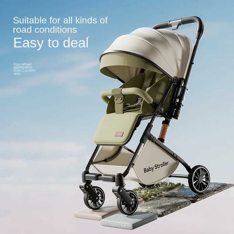 Lightweight Stroller High Landscape Twoway Baby Pram 03 years Old Travel Stroller can sit and lie down Fourwheels Baby Buggy W250910