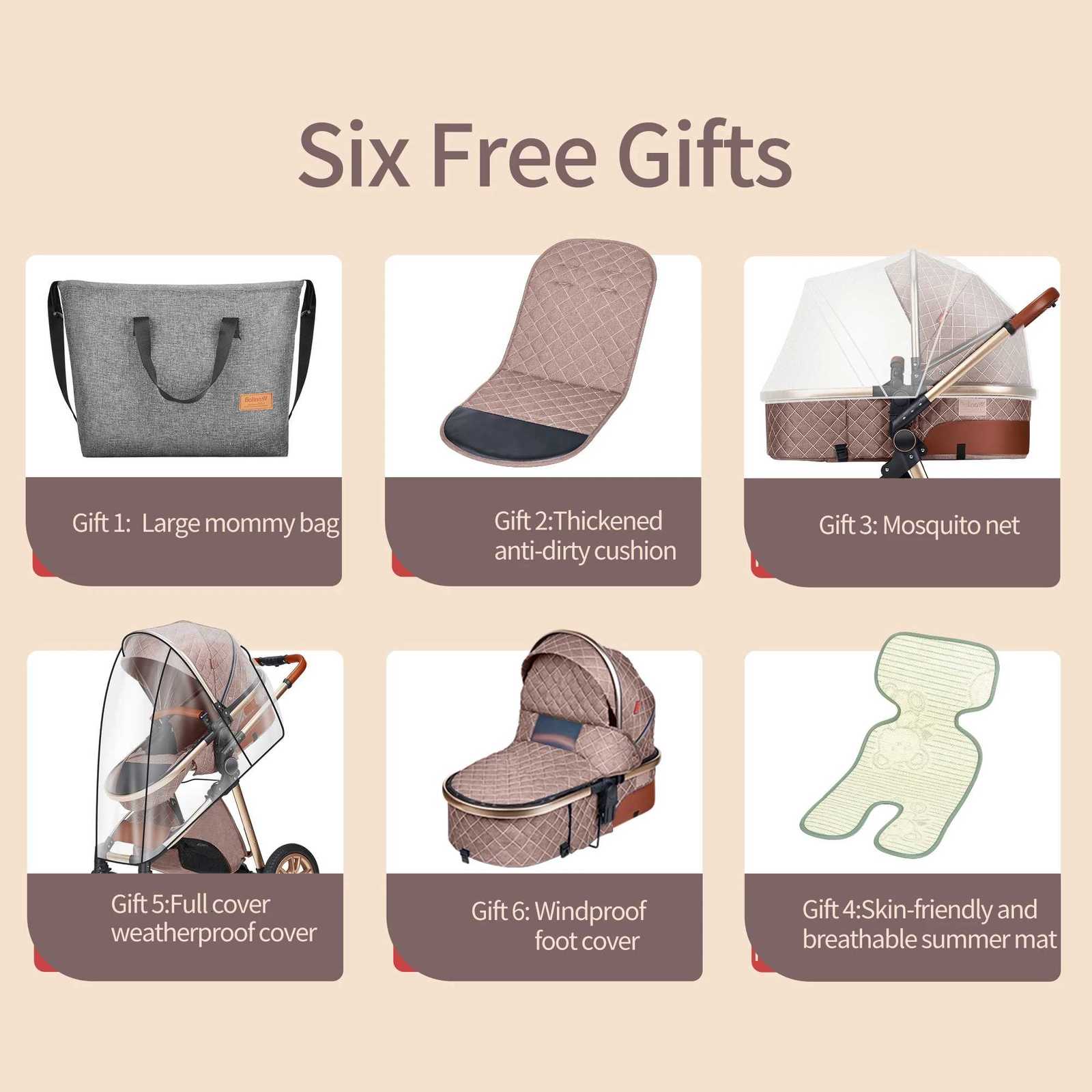 3 In 1 Luxury Pram High Landscape Baby Stroller Folding Pushchair Vista Stroller With Reversible Stroller Seat W250910