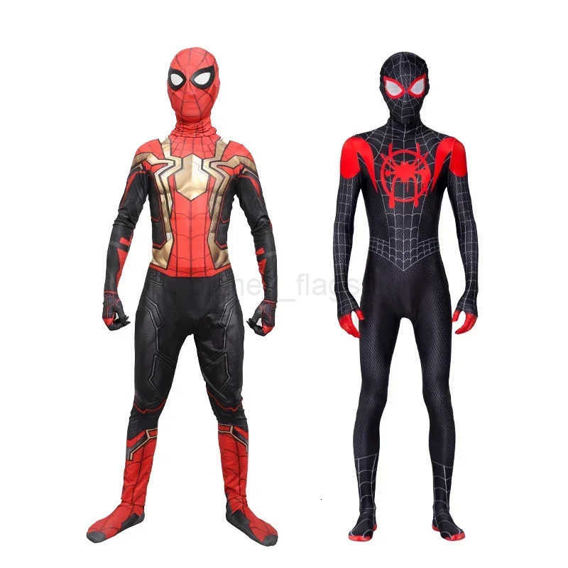 Disney Spiderman Cosplay Fantasy Costumes Jumpsuit for Boys Girls Miles Morales Superhero Halloween Carnival Zentai BodysuitXJ250910