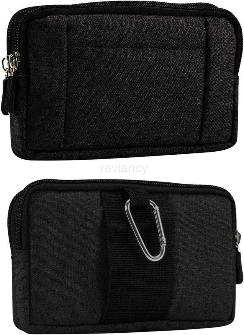 Cell Phone Waist Bag Men Black Waterproof Cell Phone Holder 52Multifunction Smartphone Belt Clip Holster Nylon Small Outdoor Sport Case Slot Travel Wa