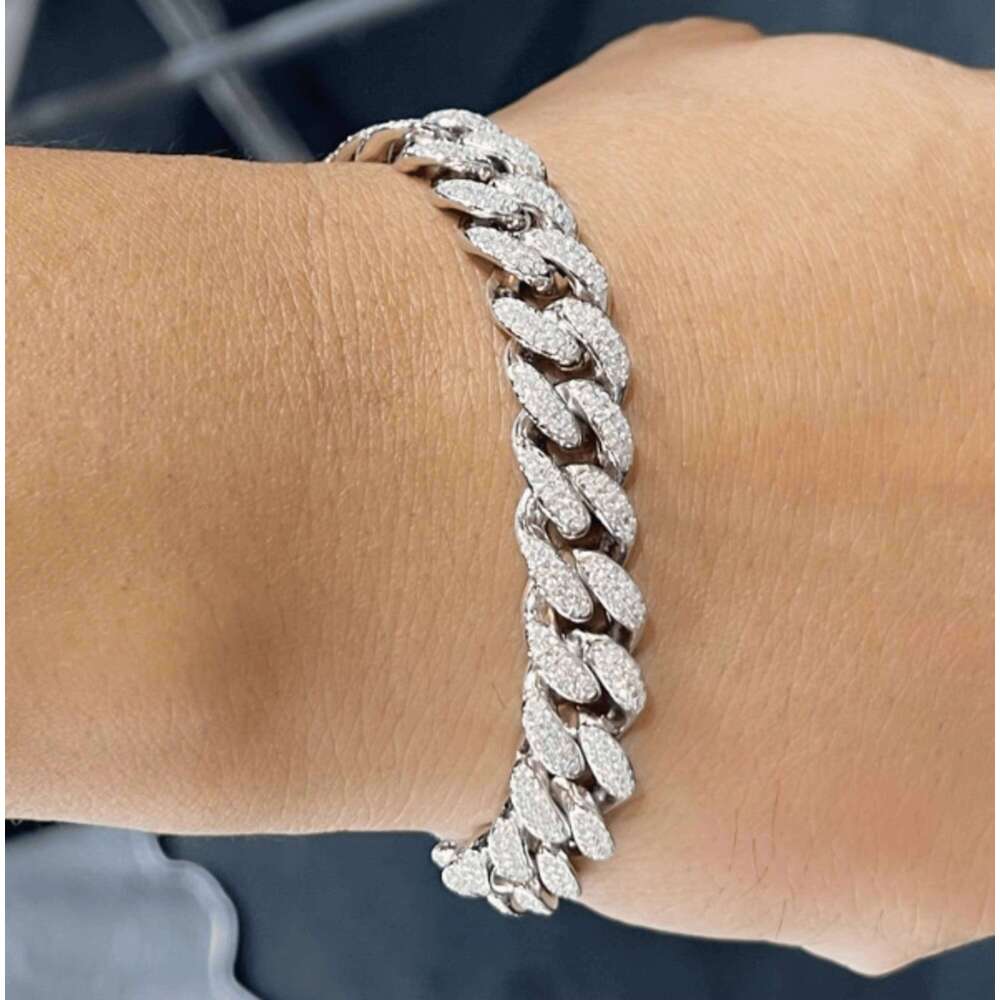 Miami link men women moissanite cuban bracelet available in sterling sier pass dia test