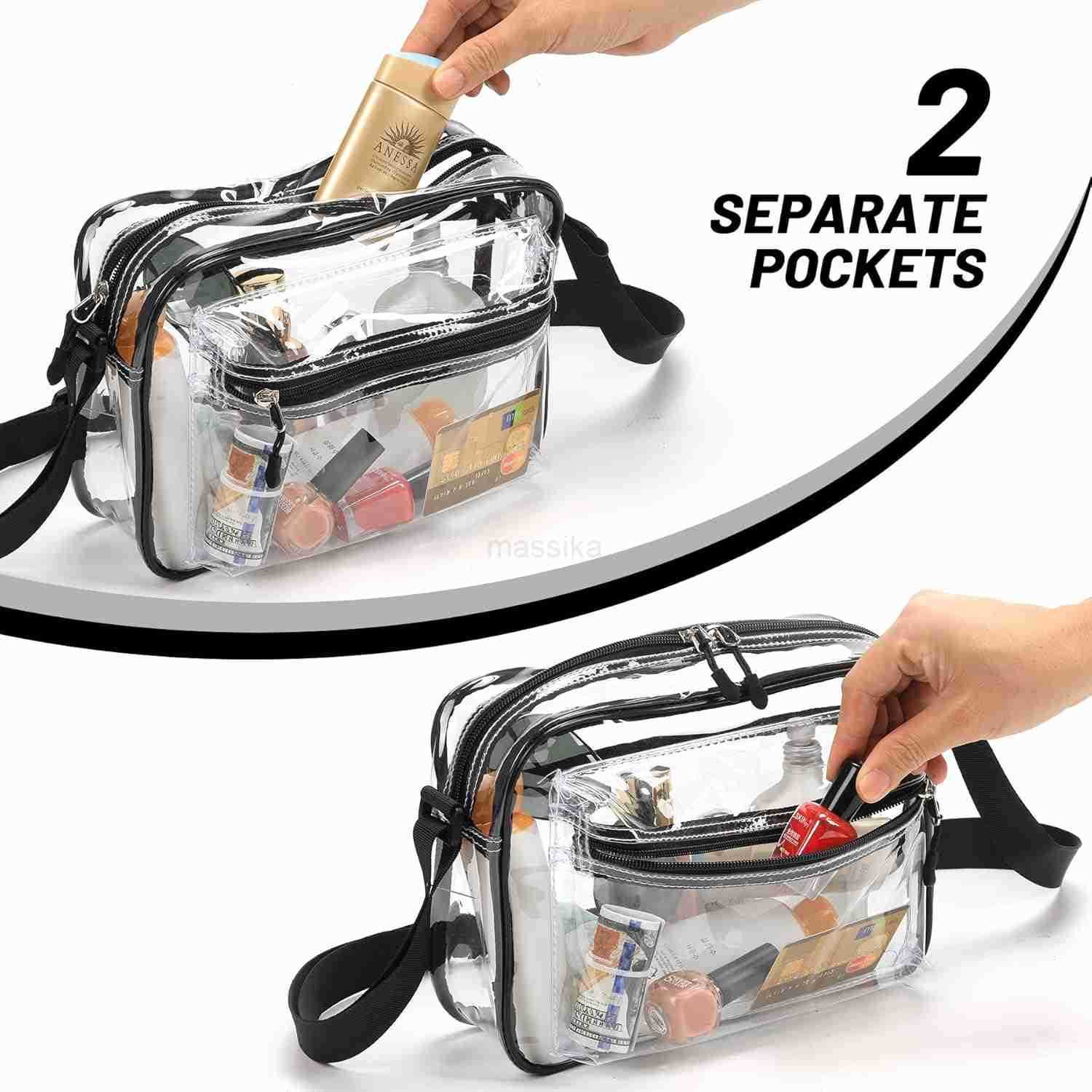 Womens See Through Messenger Bag Clear Stadium Work Crossbody Shoulder Purse M250910