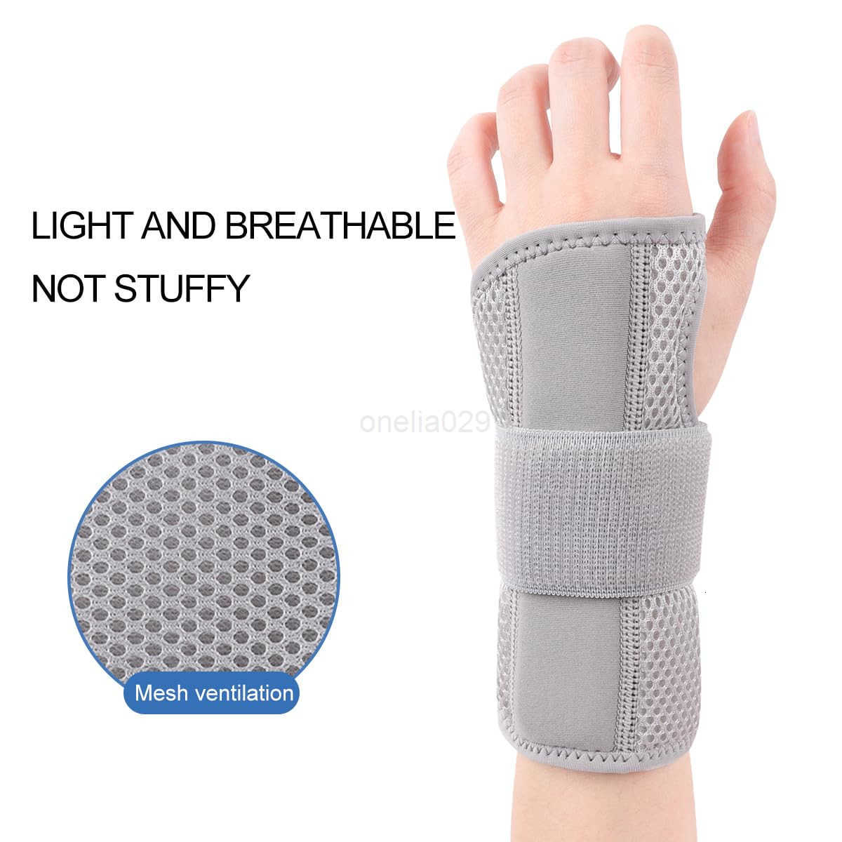 Wrist Brace Night Support with Splints Right Hand Hand Brace for Arthritis Tendonitis Sprain Injuries Wrist Pain Relief Adjustable and Breathable W250