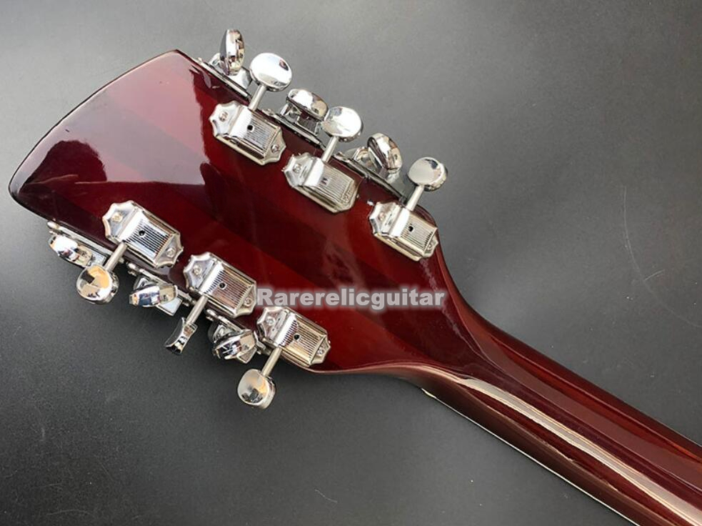 330 12 Strings Wine Red Semi Hollow Body Electric Guitar Gloss Varnish Fingerboard