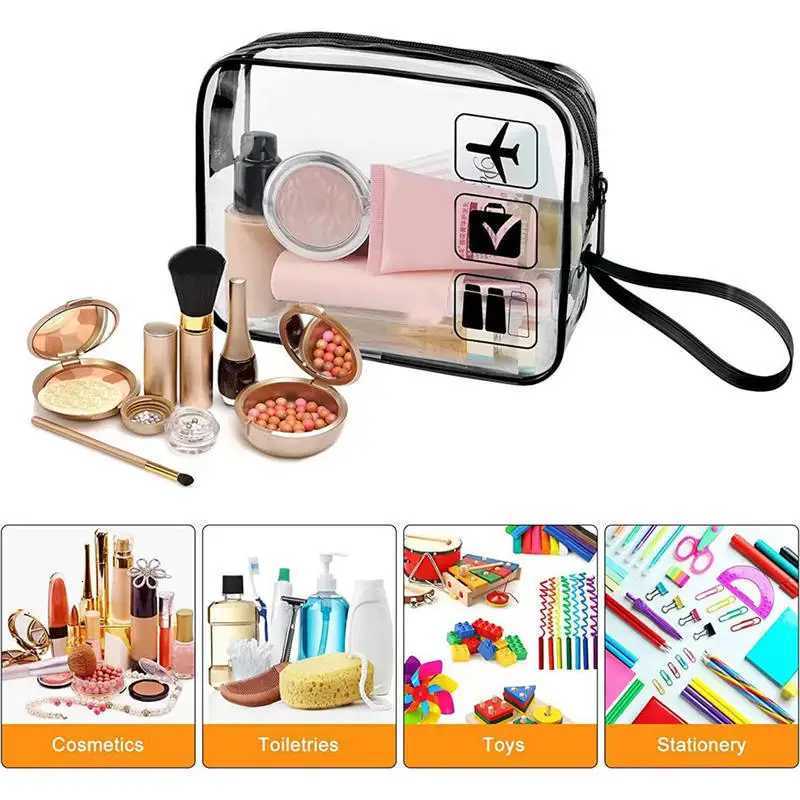 Transparent Makeup Bag PVC Waterproof Storage Bag Multifunctional Travel Toiletry Bag Beach Swimming Storage Bag Makeup BagXJ250910
