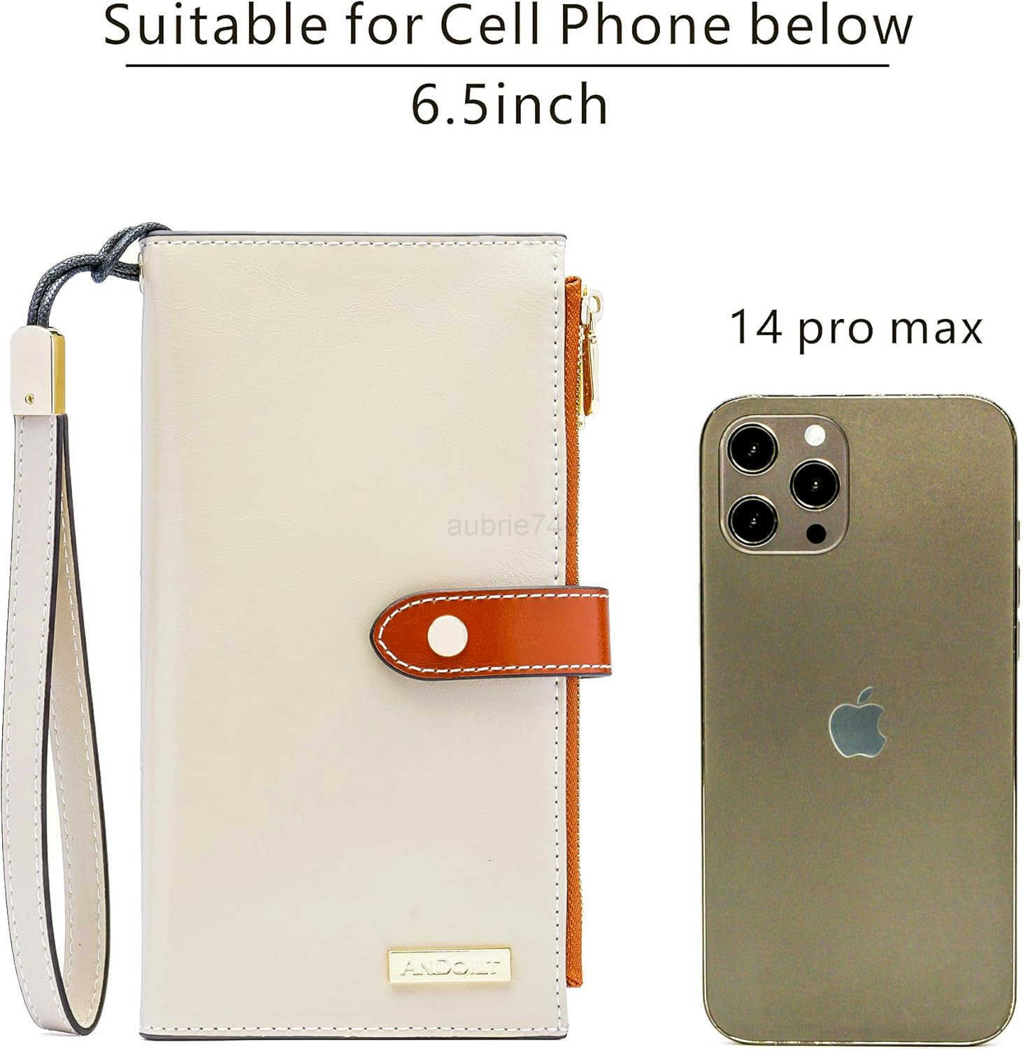 Womens Genuine Leather Wallet RFID Blocking CARD Holder Zipper Purse Cell Phone HandbagZ250910