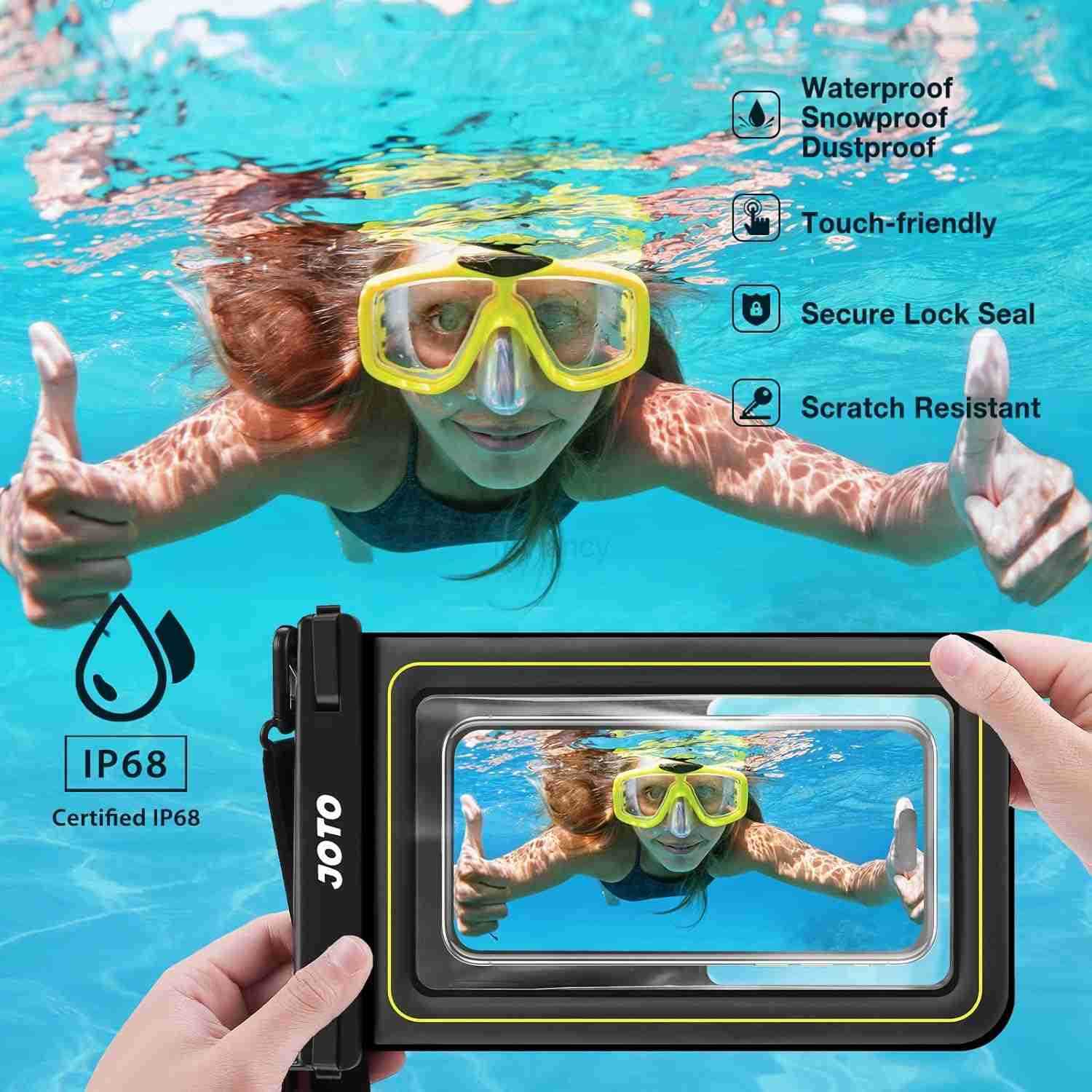 Large Floating Waterproof Phone Pouch Up to 10 Underwater Phone Case Cellphone Dry Bag for iPhone 16 15 14 13 12 11 Pro Max Xs Max XR X 8 7 Plus SEGal
