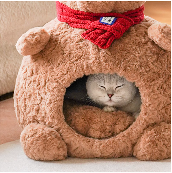 Winter-Friendly Animal Companion Haven Luxurious Plushy Hideaway Maternity Den