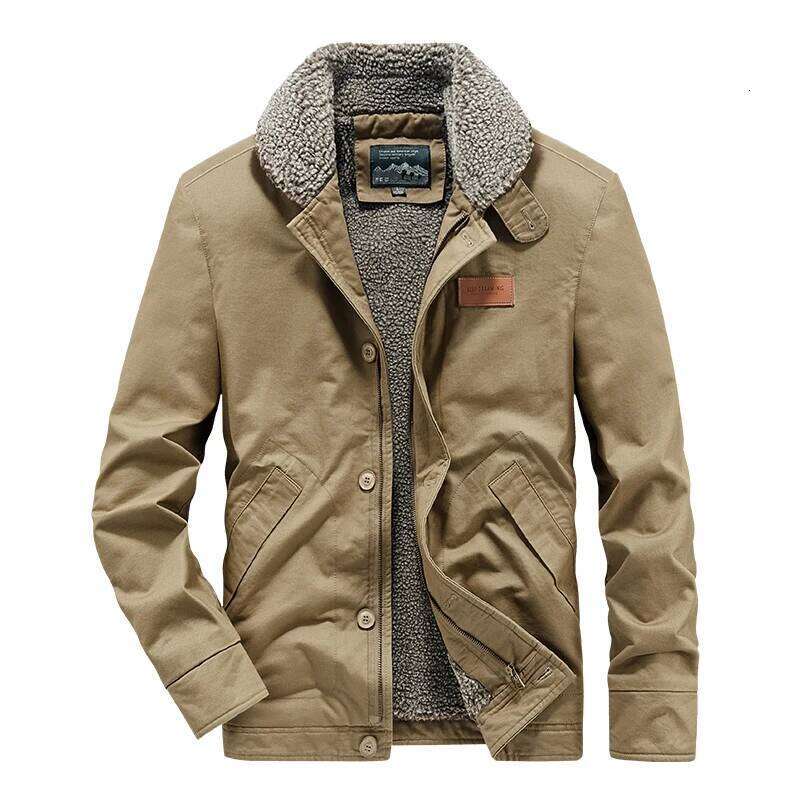 Winter Men's New Lamb Wool Jacket Retro Casual Tooling Clothes Windproof Cashmere Warm Padded Daily Fashion Coat