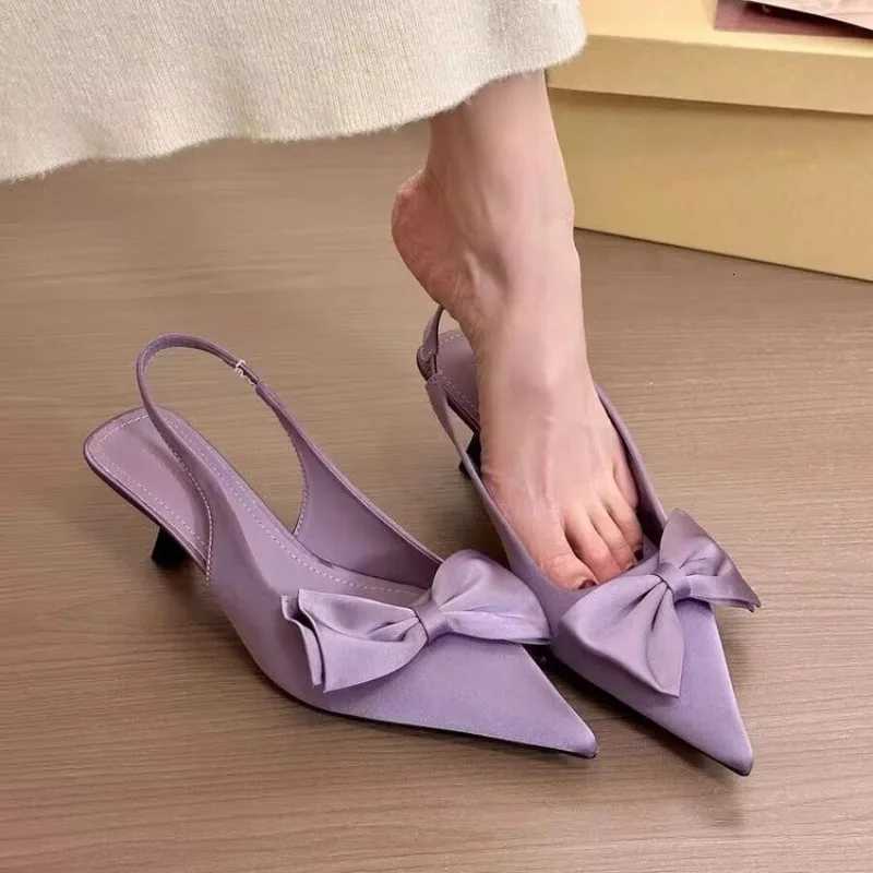 2025 Summer High Heel Women Sandals Fashion Butterflyknot Singbacks Pumps Ladies Party Dress Female Shoes W250910