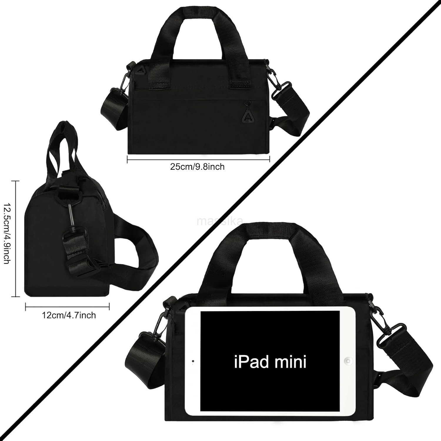 Mini Gym Bag Sport Bag Adjustable Small Duffle Bag Detachable Strap Gym Tote for Women Men Portable Fitness Shoulder Bag for Sports Travel Black M2509