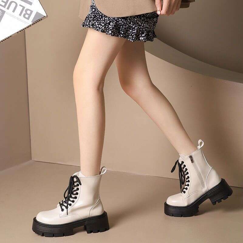 Martin for Women 2025 Winter New British Style Short Spring Autumn Height Increasing Thick Sole Designer Shoe Chunky Heel Non-Slip Stylish Women'