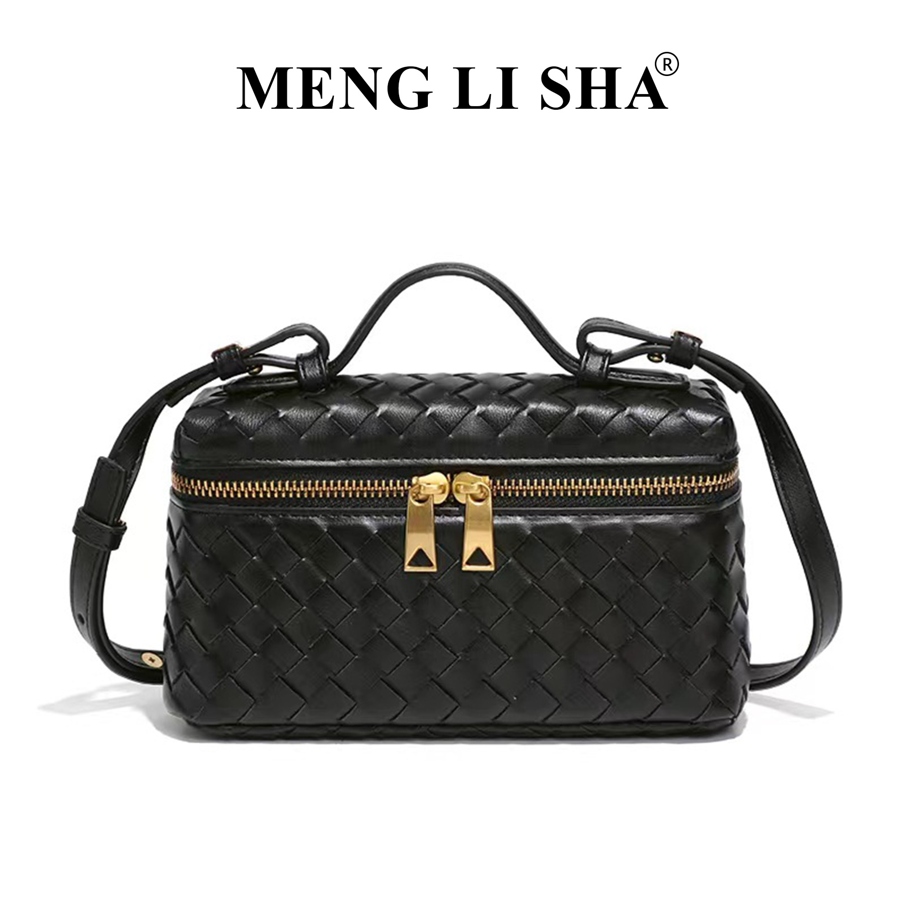 Free Shipping 2025 New Vintage Hand Woven Box Bag Chic Minimalist Top Handle Shoulder Crossbody Bag Elegant