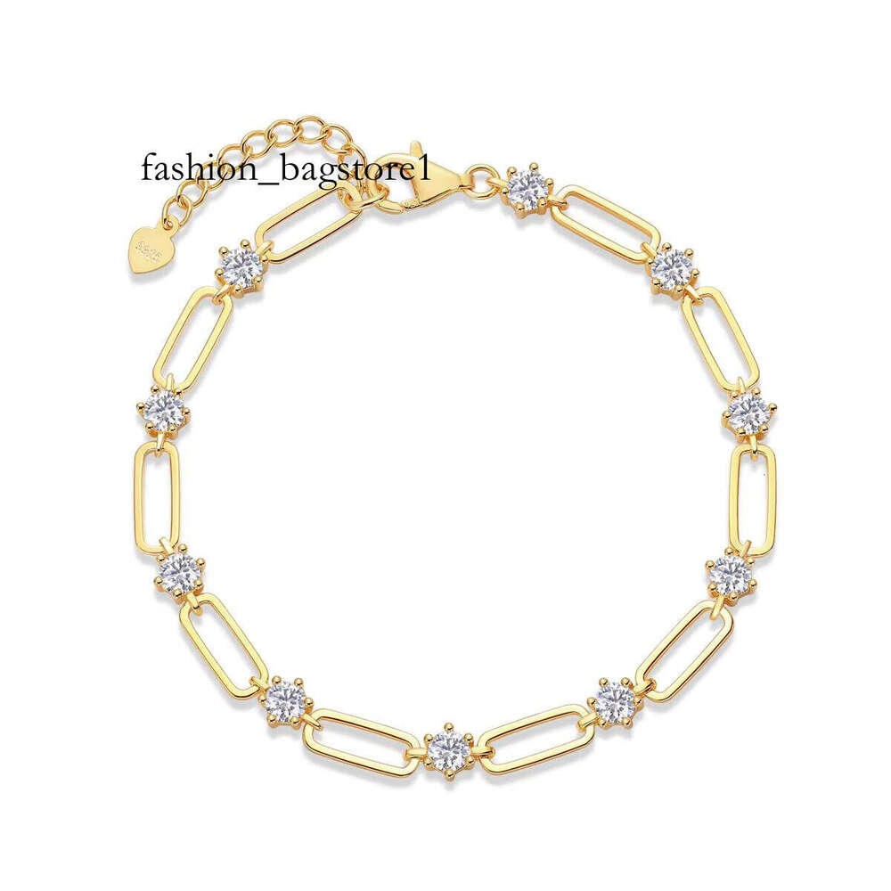 Elegant Moissanite Tennis Bracelet Gold-Plated Stunning Sparkle for Women Fashion Jewelry,L15103-4.0