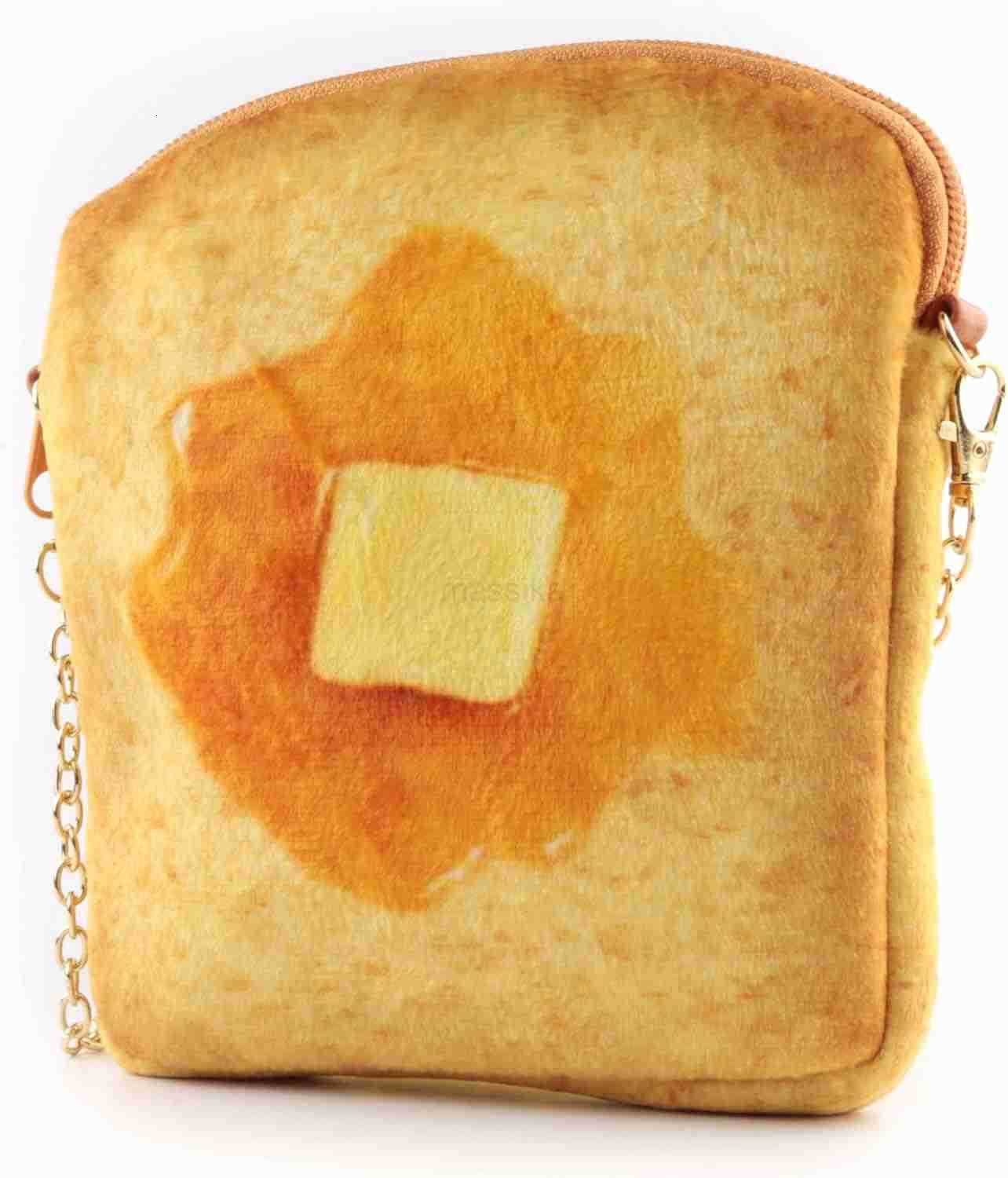 butter Toast Shoulder BagCute Plush Food Crossbody Handbag for Women M250910