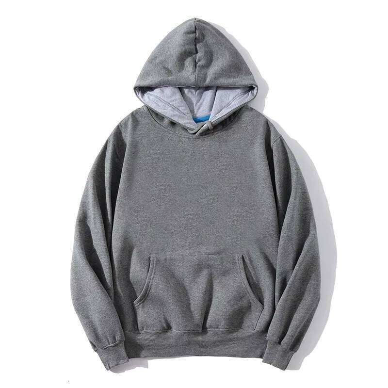 Cheap High-Quality Pure Cotton Solid Color Plus Size Logo Print Hoodie Men's Sweater