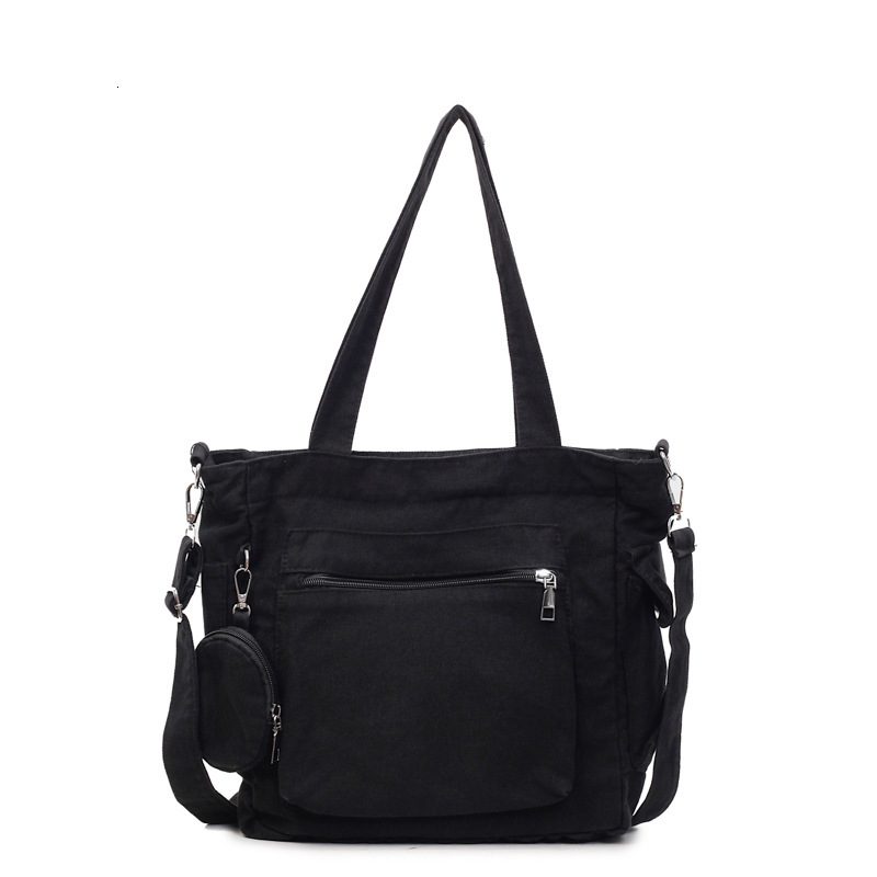 Free shipping designer Solid Color Canvas Bag Shoulder Bag Women Large Capacity Student Commuter Bag Versatile Tote Bag Fashion Simple Crossbody Bag