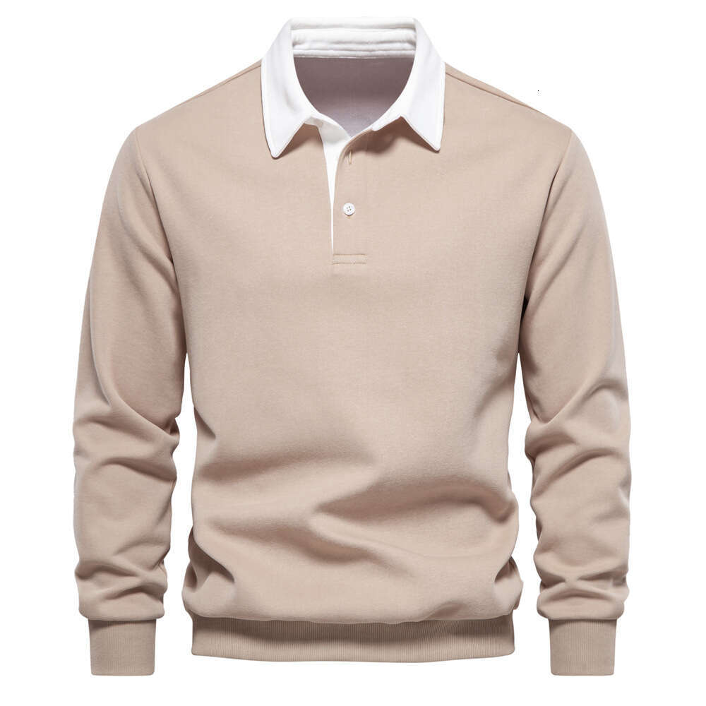2024 new autumn long-sleeved Polo collar trend European high quality casual versatile men's hoodie
