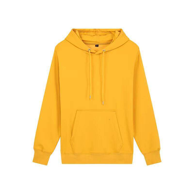 Fashion Plain Pullover with Logo Print Embroidery Men's Hoodie