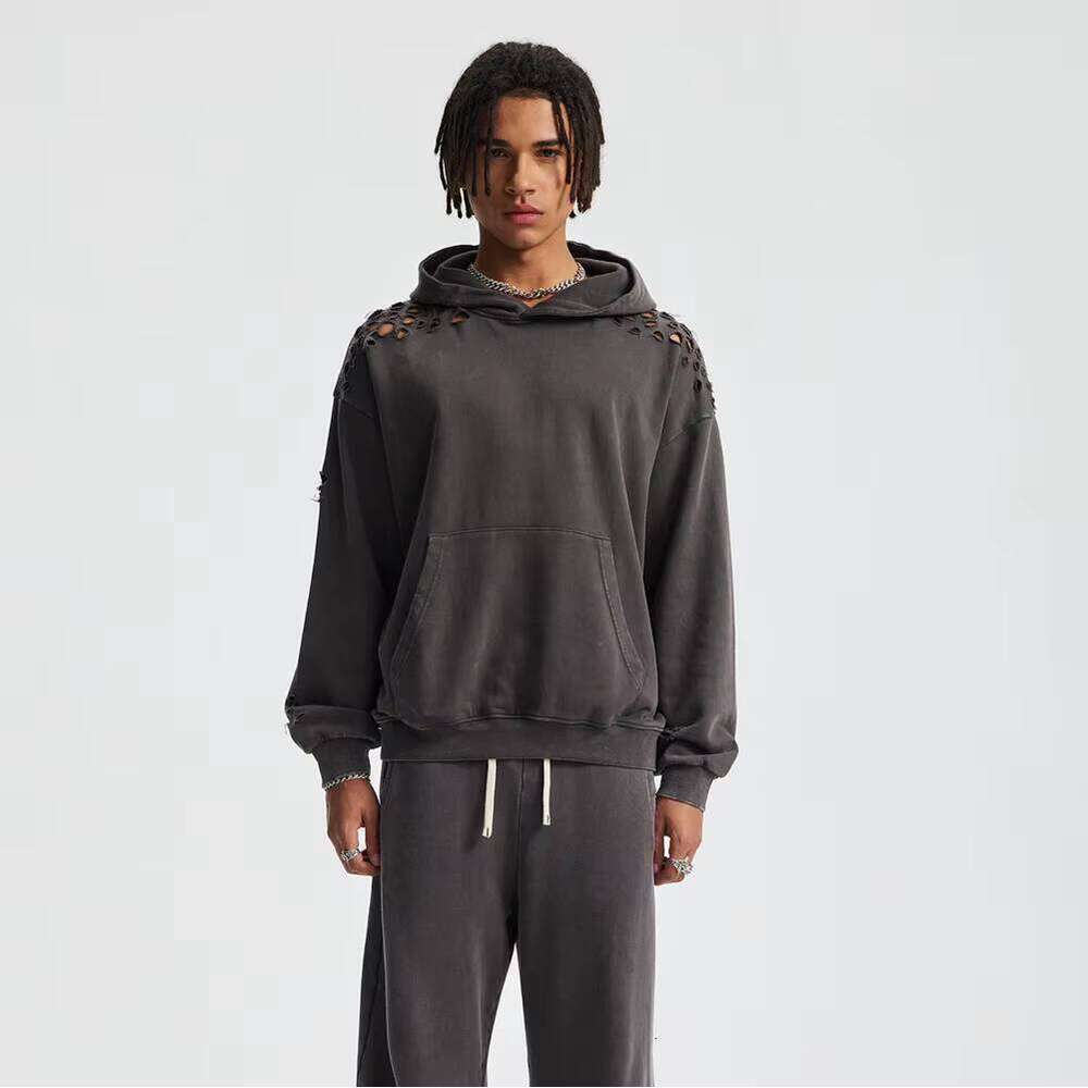 Vintage Acid Wash Pullover Street Style Oversized Unisex Blank Hoodie