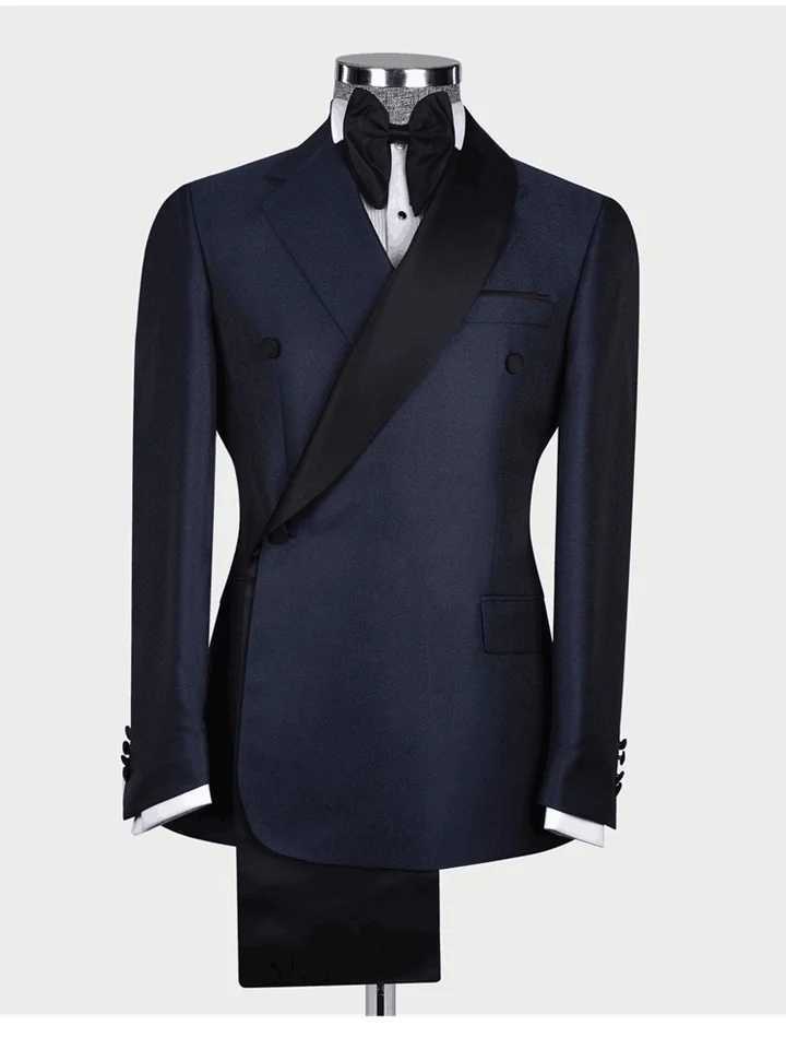 Beige Fashion Style 2 Piece Men Wedding Suits Slim Fit Double Breasted Blazer Business Groom Tuxedos Party Prom Costume Homme W250910