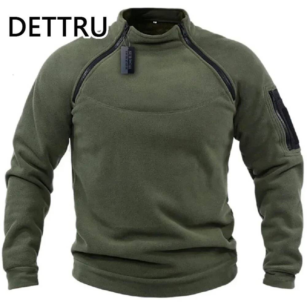 Outdoor Men's TacticalFleece Jacket Clothes Warm Zippers Pullover Men Windproof Coat Thermal Hiking Sweatshirt dongdumaoyi