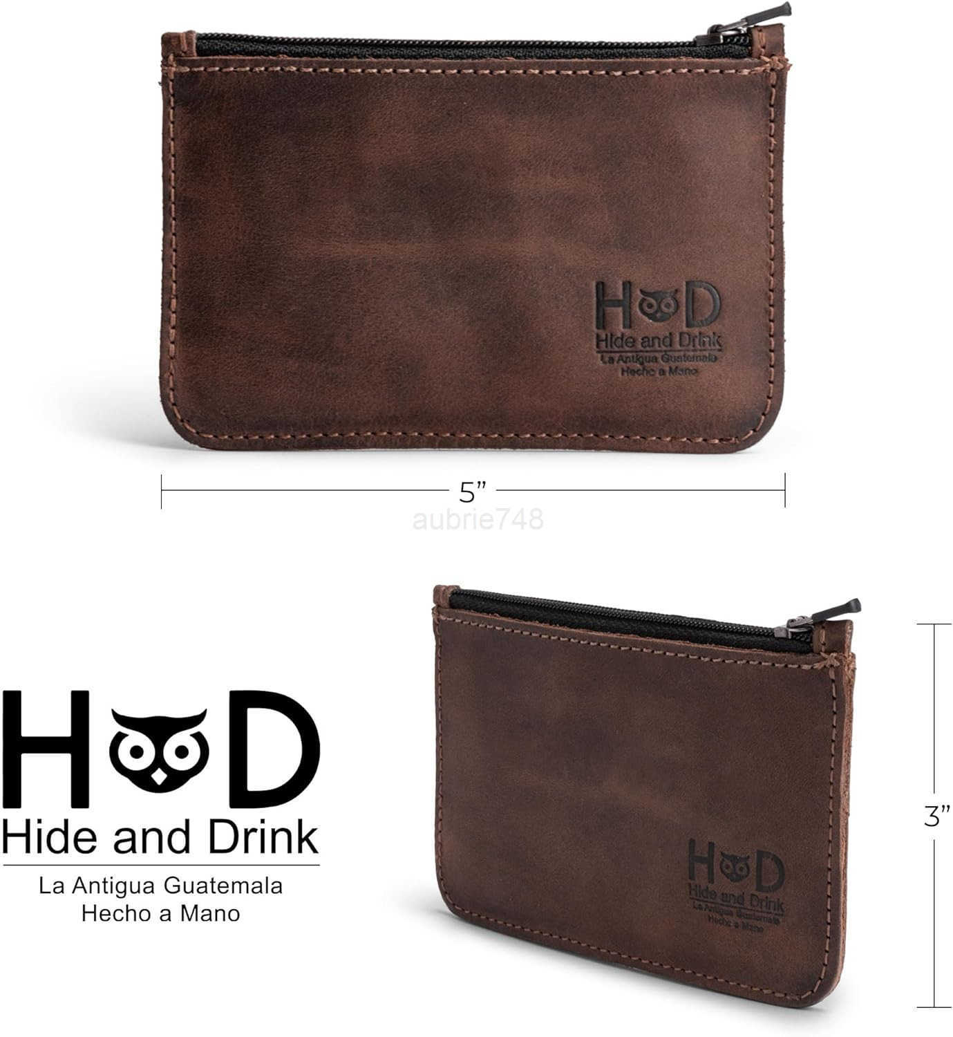 Zippered Wallet Card Case Folded Bills Storage Coin Organizer Travel Accessories Full Grain Leather Handmade Bourbon BrownZ250910