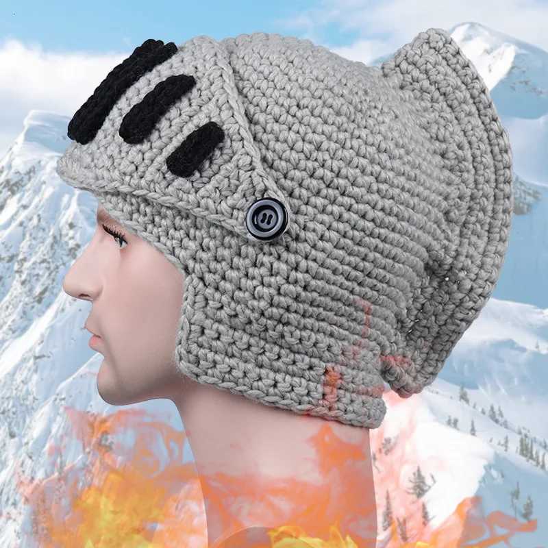 Winter 2 in1 Mask Beanies Hats Warm Knitted clava Hats Windproof Solid Fl Face Ski Bonnet Tactical Cycling Earmuffs G250910
