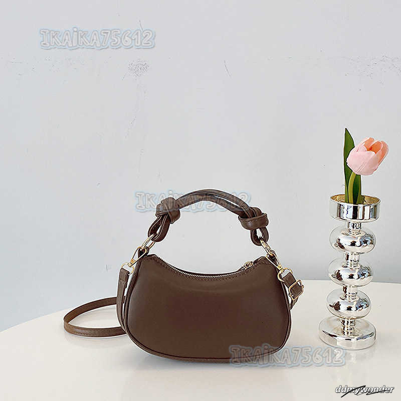 Trendy Fashion Versatile Popular Solid Color Knotted Handbag 2023 Autumn Winter New Style Crossbody Bag For Women H250806