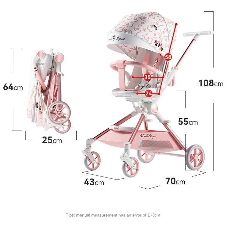Pink Newborn Stroller can sit or lie down 06 years old Children Lightweight Folding Boardable Travel 360 Steering Stroller W250910