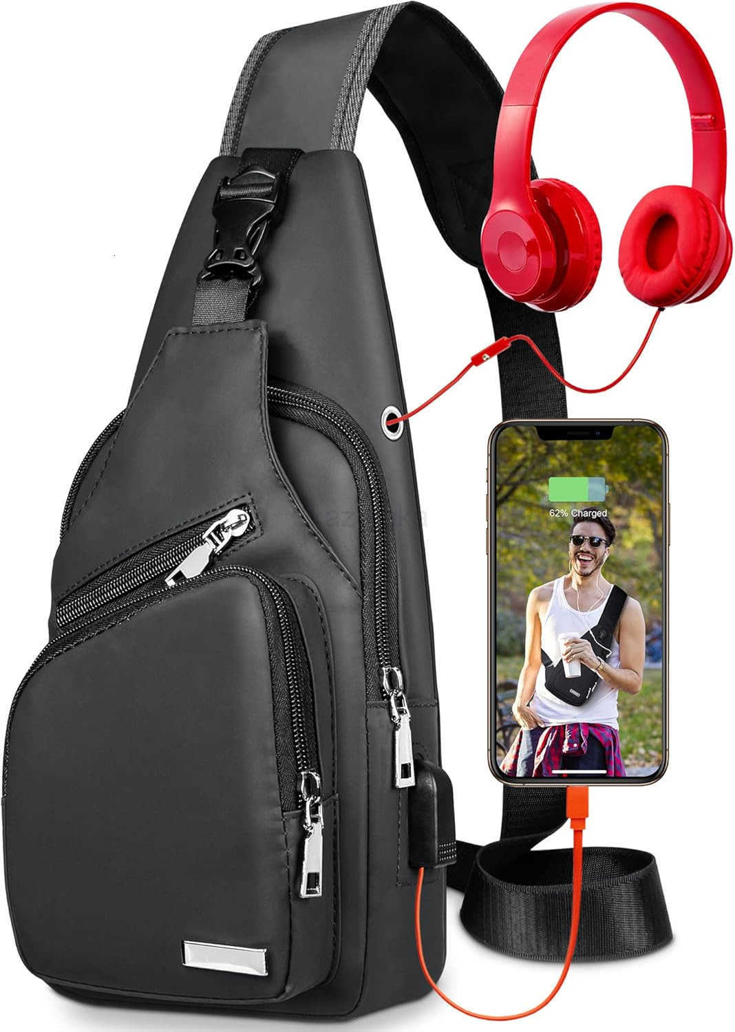 Waterproof Sling Bag Crossbody Backpack for Men Women Sling Backpack Hiking Daypack Multipurpose Cross Body Chest Bag Z250910