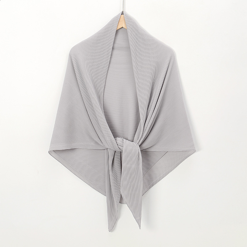 Plain Oversized Crinkle Square Bubble Chiffon Instant Hijab Womens Head Shawl Scarf Muslim Wrinkle Kerchief Solid Ramadan Stole 241218