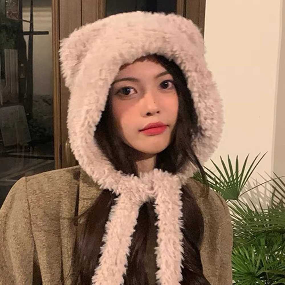 Women Winter Warm Kaii Fur Imitation Mink Plush Hat Thickened Cute Bear Ear Hat Ear Protection Cosplay CXJ250910