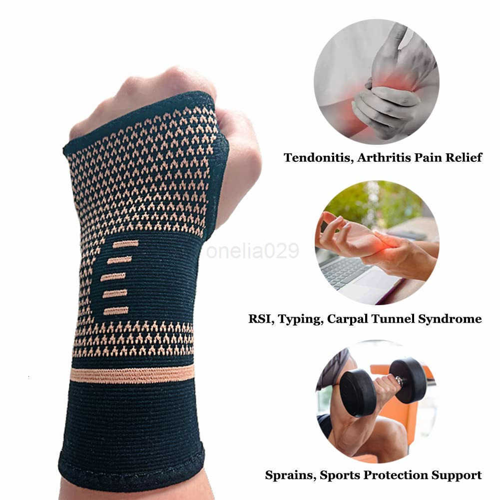 Wrist Compression Sleeve Elastic Wrist Support Sleeve Wrist Brace for Tendonitis Arthritis Sprains Pain Relief Breathable Carpal Tunnel Hand Brace for
