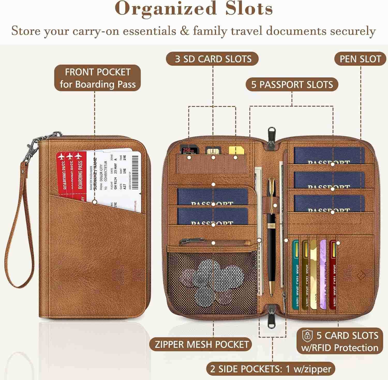 Family Passport Holder Wallet RFID Blocking Travel Document Organizer Clutch Bag CARDs Case Cover for Women MenZ250910