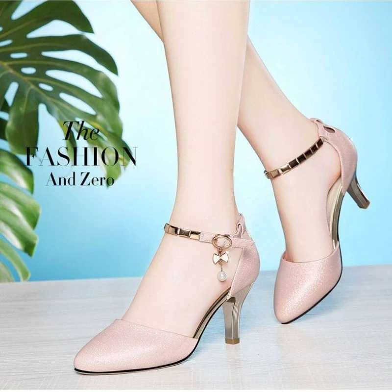 Women Highheeled Sandals Summer Female Shoes Ladies Stilettos High Heels Designer Elegant Buckle Slingback Wedding Shoes 2022 W250910