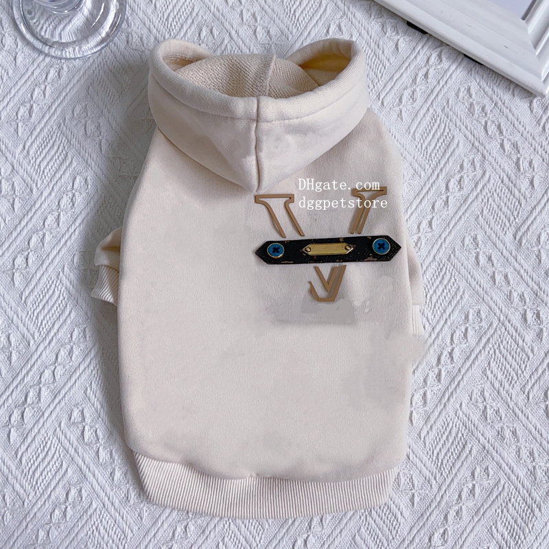 Designer Clothes Classic Letter Dog Hoodie Style Pets Coats, 100% Cotton Puppy Sweatshirt with Hood, Colors& 6 Sizes for Dogs 1.5-15kg Y365