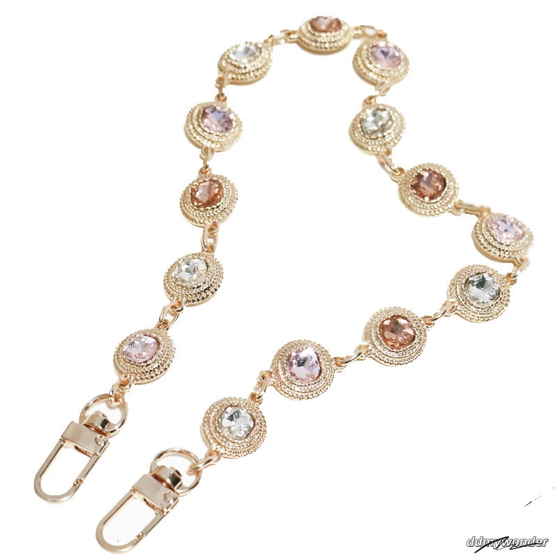Er Strap Charms Beaded Dia Stone Metal Chain Handbag Bag Purse Replacement Accessories Hardware Quality 250217