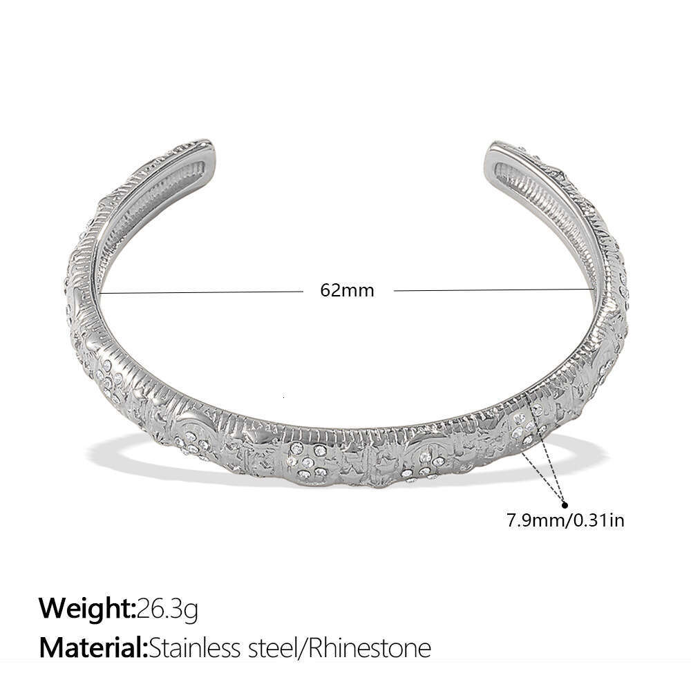 Fashion Bracelet High-End Hollow Stainless Steel Gold-Plated Light Jewelry Niche Personality