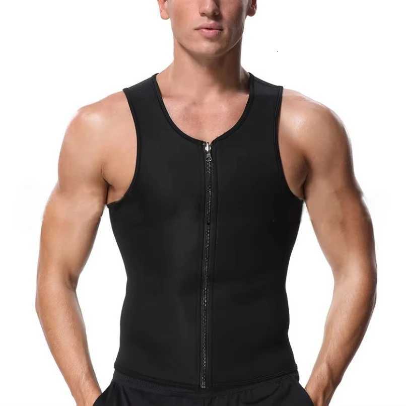 Slimming Men Flat Belly Sheath Sauna Tank Top Vest Sweat Fat Burning Body Shaper Weight Loss Tummy Control Waist Shirt W250910