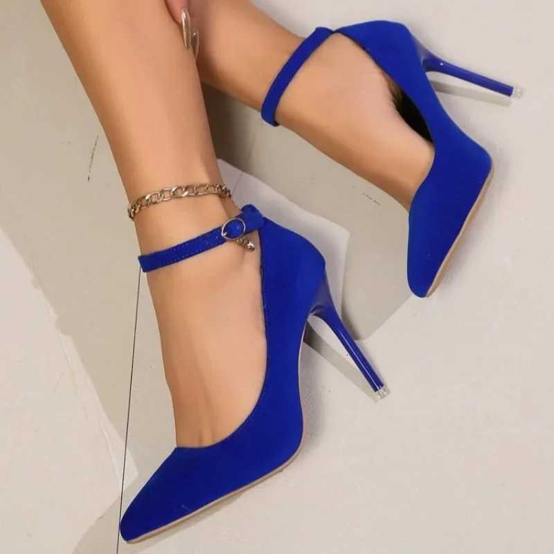 womens shoes 2024 fashion Shallow Womens High heels hot sale buckle strap solid party Pumps women sexy pointed toe heels women W250910