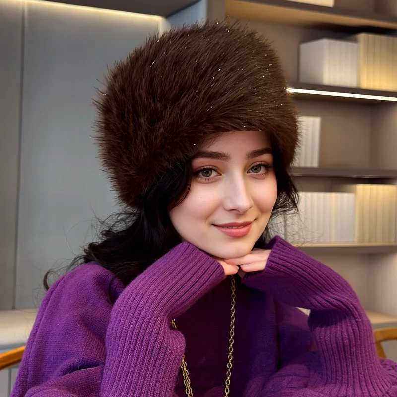 Faux Fur Trper Hat Women Warm Fleece Lined Winter Ear Fl Bucket Style Cold Weather Skiing Outdoor Face SlimmingXJ250910