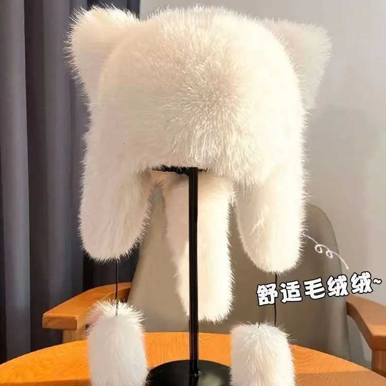New Raccoon Pattern Leifeng Hat Faux Fur Thickened Warm Plush C for Autumn Winter Unisex Cold WeatherXJ250910