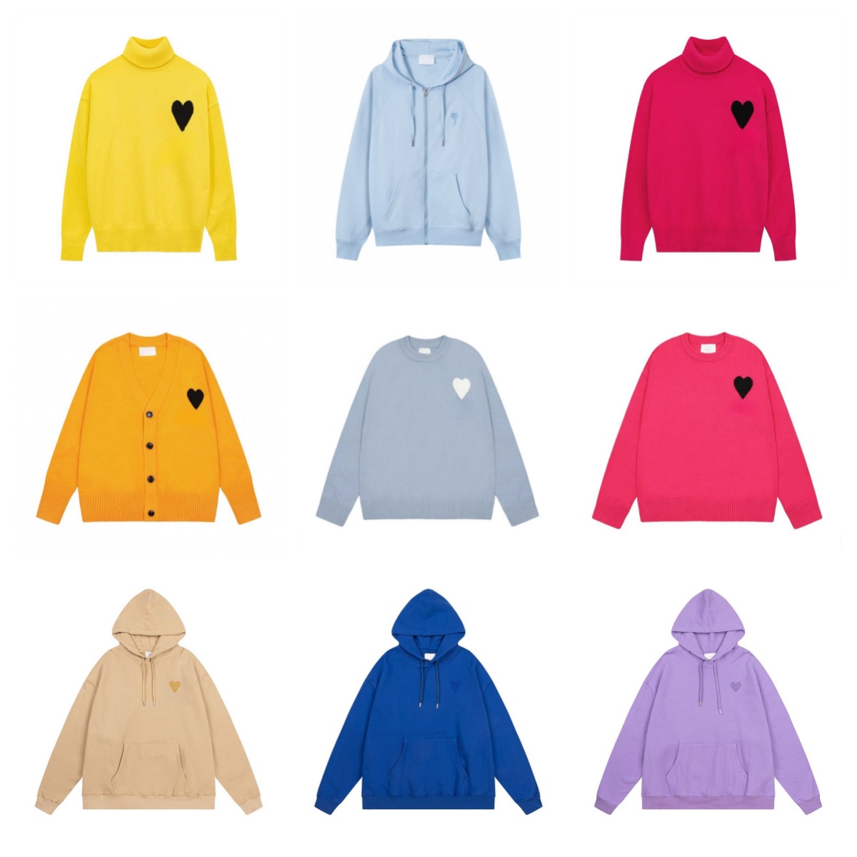 Paris Designer Jumpers Mens Sweater knitted Sweatshirts Women Cardigan Knit Sweats Shirts Cotton Crewneck Pull France Streetwear Fashion Knitwear Heart T Shirts