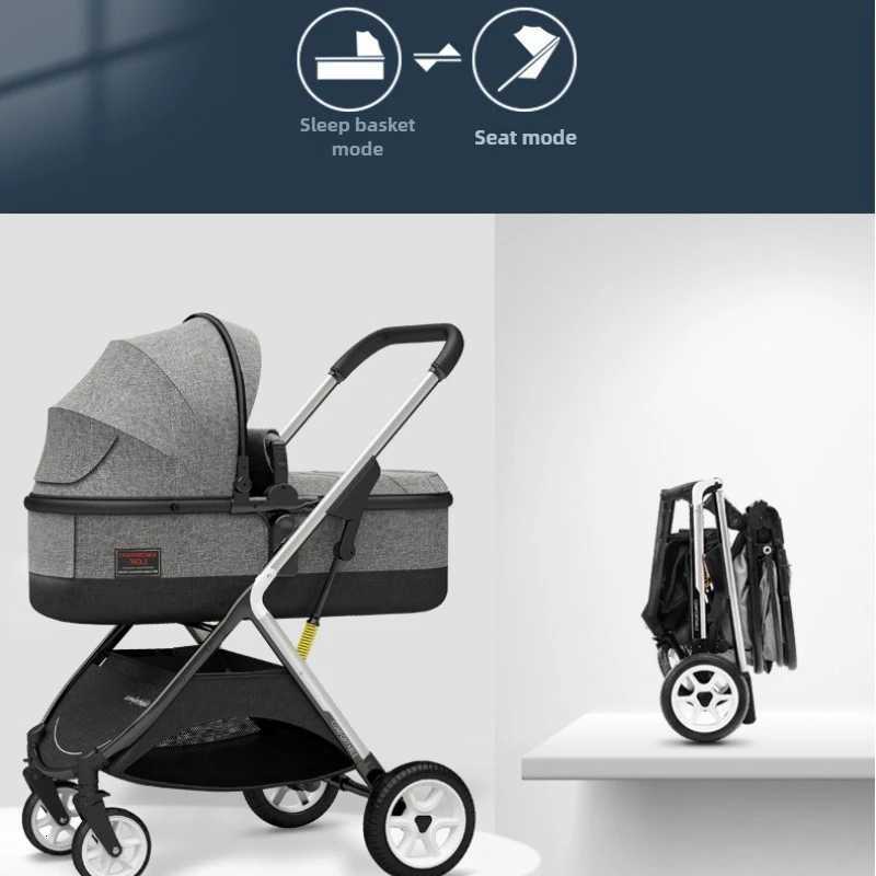 Baby Stroller Can Sit or Lie Down Simple Lightweight Foldable Highview Twoway Shockabsorbing Newborn Baby Stroller W250910