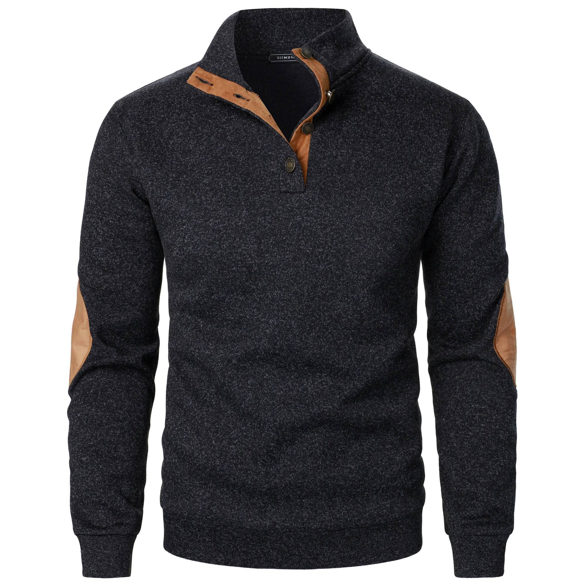 Autumn and winter men's stand collar long sleeve casual knitted sweater top dongdumaoyi