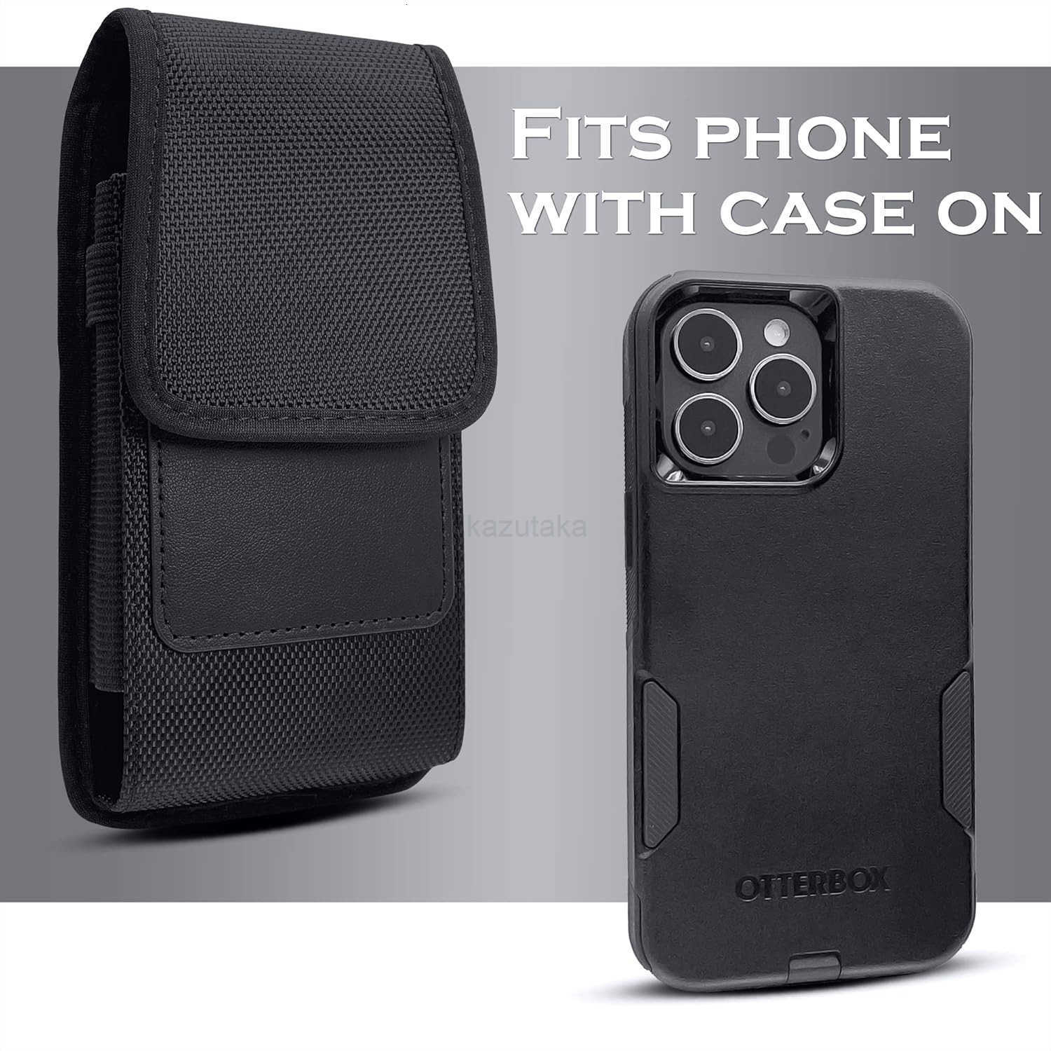 Belt Holster for Plus Pro Max iPhone 16 15 14 13 12 11 Xs Max and Plus S25 S24 S23 S22 S21 FE S20 FE Cell Phone Nylon Holder Clip Case Pouch Fits Phon