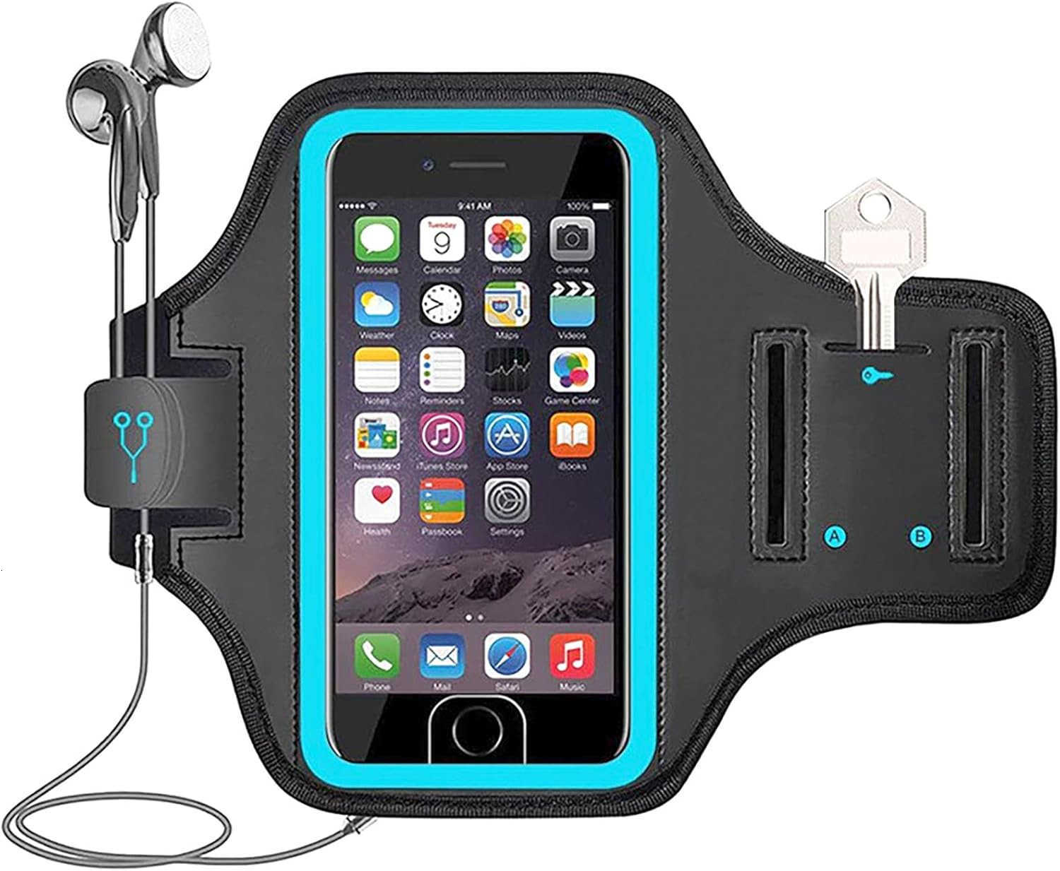 Waterproof Cell Phone Armband 68 Inch x 32 Inch Enlarge Phone Bag Phone for Running Footing Sports and Mountaineering Blue Z250910