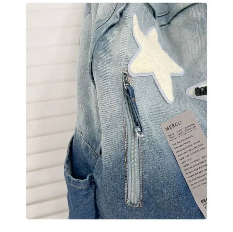 Y2k Bag Teenage Fashion Canvas Casual Backpacks Popular Trendy Five Star School Bags Summer All Match Cool Rucksack Bolsa Mujer high-quality